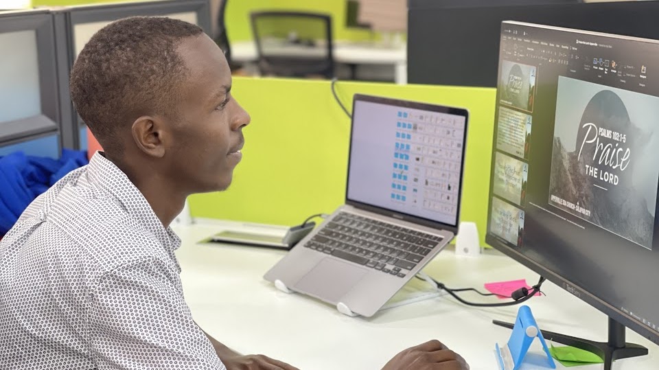 James creating gospel-centered online ministry content