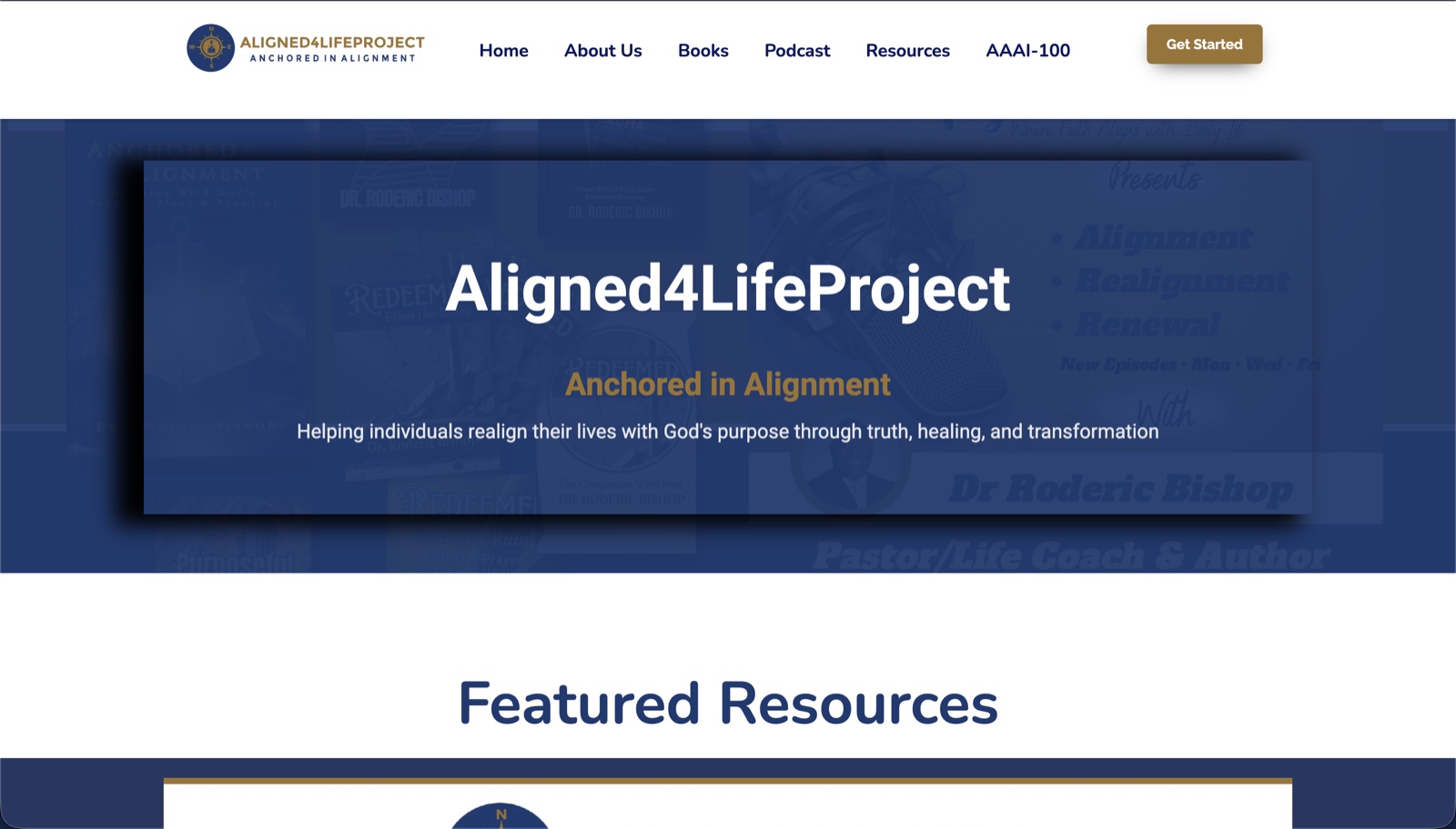 Homepage preview of the Aligned4LifeProject website